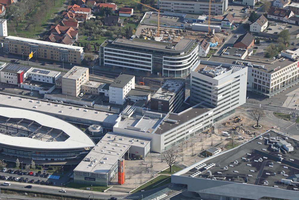 Luftbild Gebäude der Stadtwerke